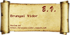 Brunyai Vidor névjegykártya